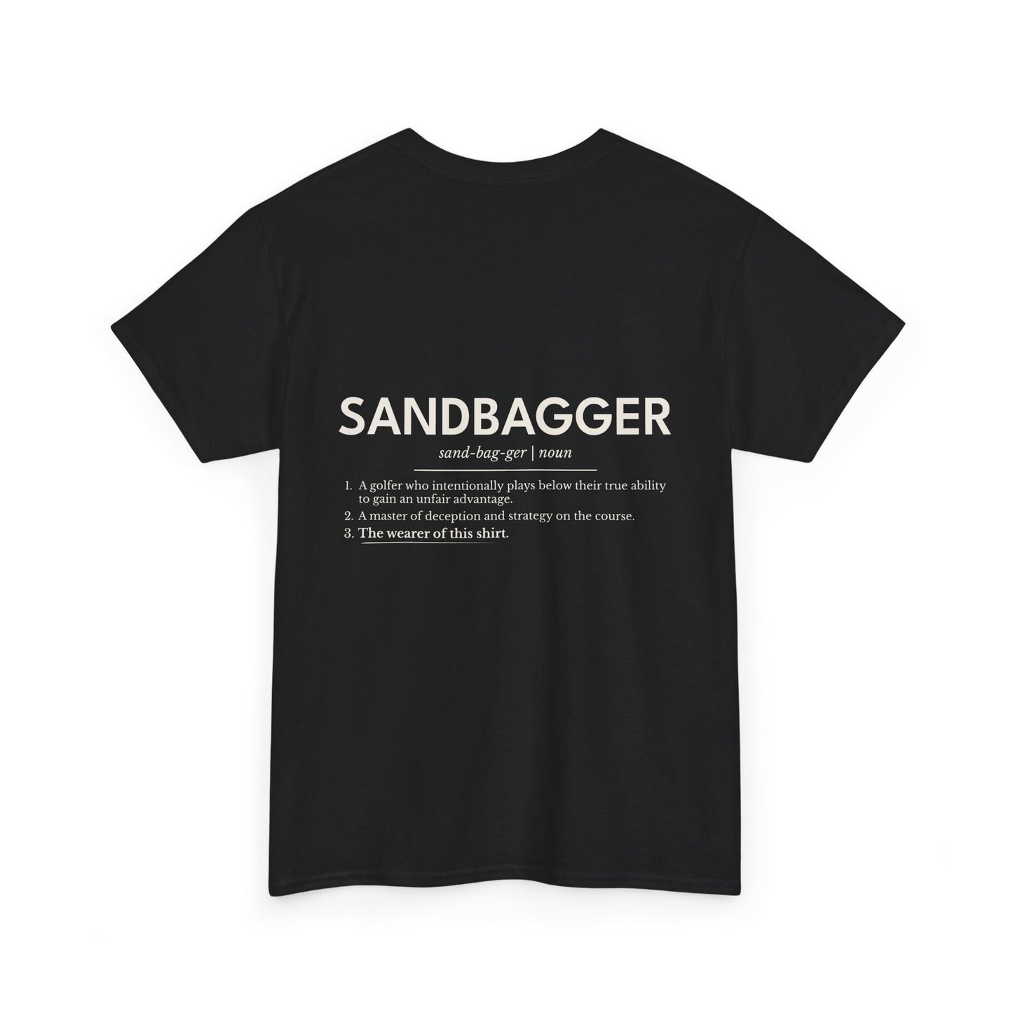 Sandbagger Definition Tee — Minimal Pocket Graphic & Back Text Shirt