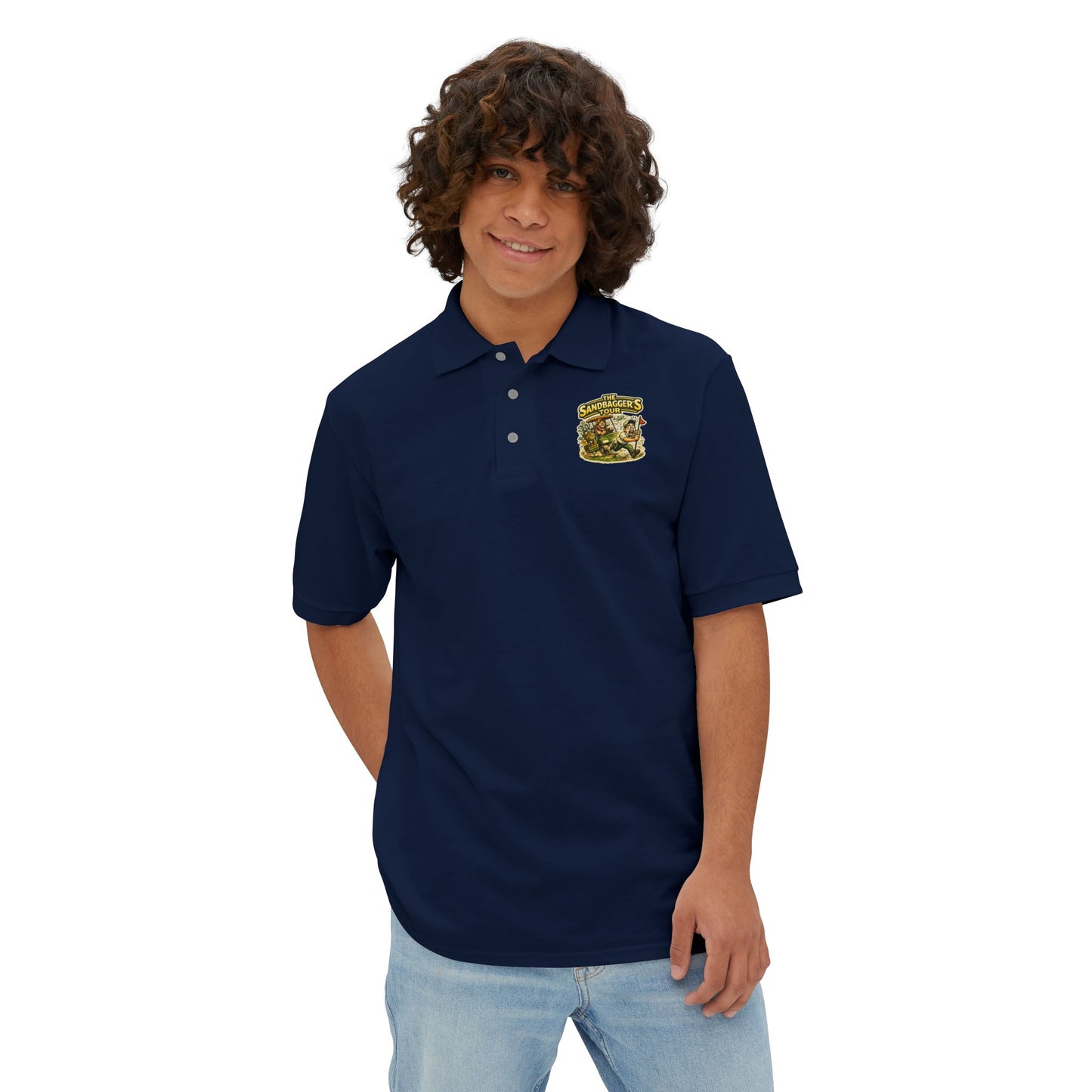 Men's Piqué Polo — 'I Just Don't Care' Casual Attitude Polo