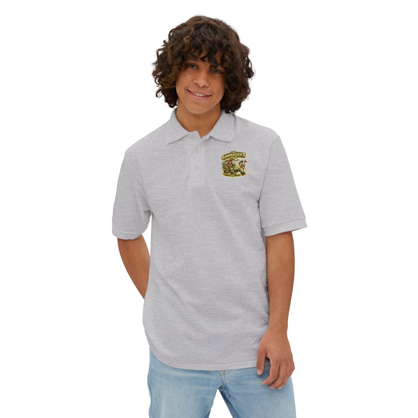 Men's Piqué Polo — 'I Just Don't Care' Casual Attitude Polo