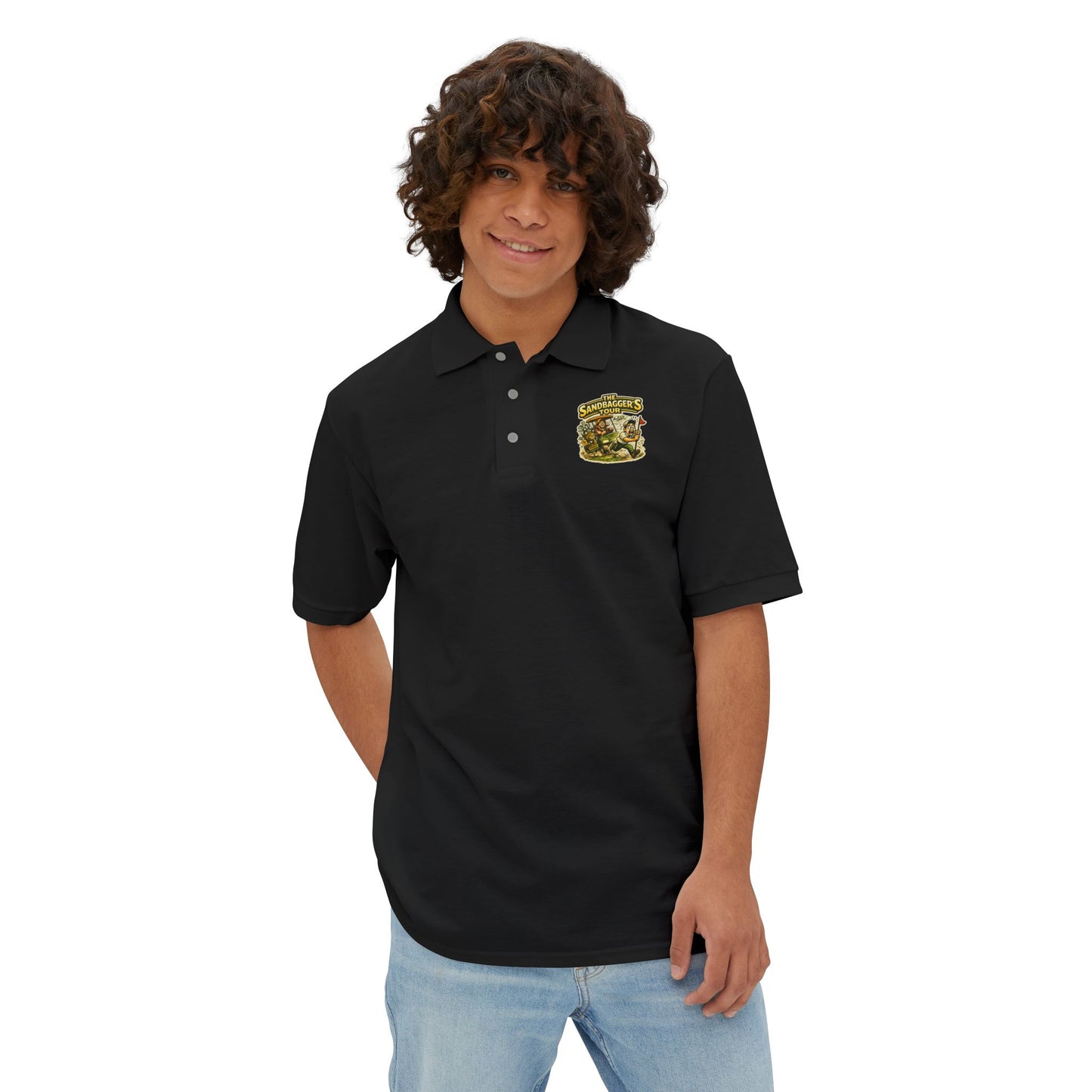 Men's Piqué Polo — 'I Just Don't Care' Casual Attitude Polo