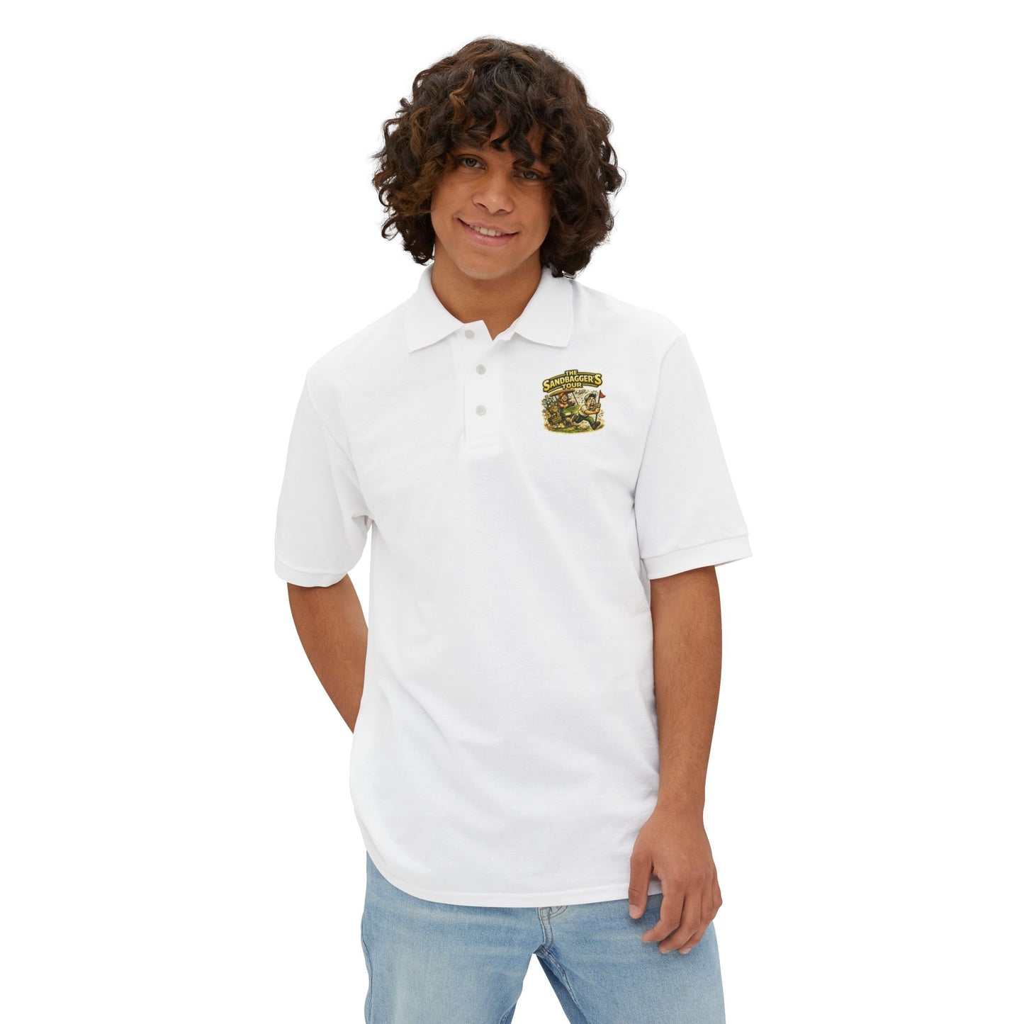 Men's Piqué Polo — 'I Just Don't Care' Casual Attitude Polo