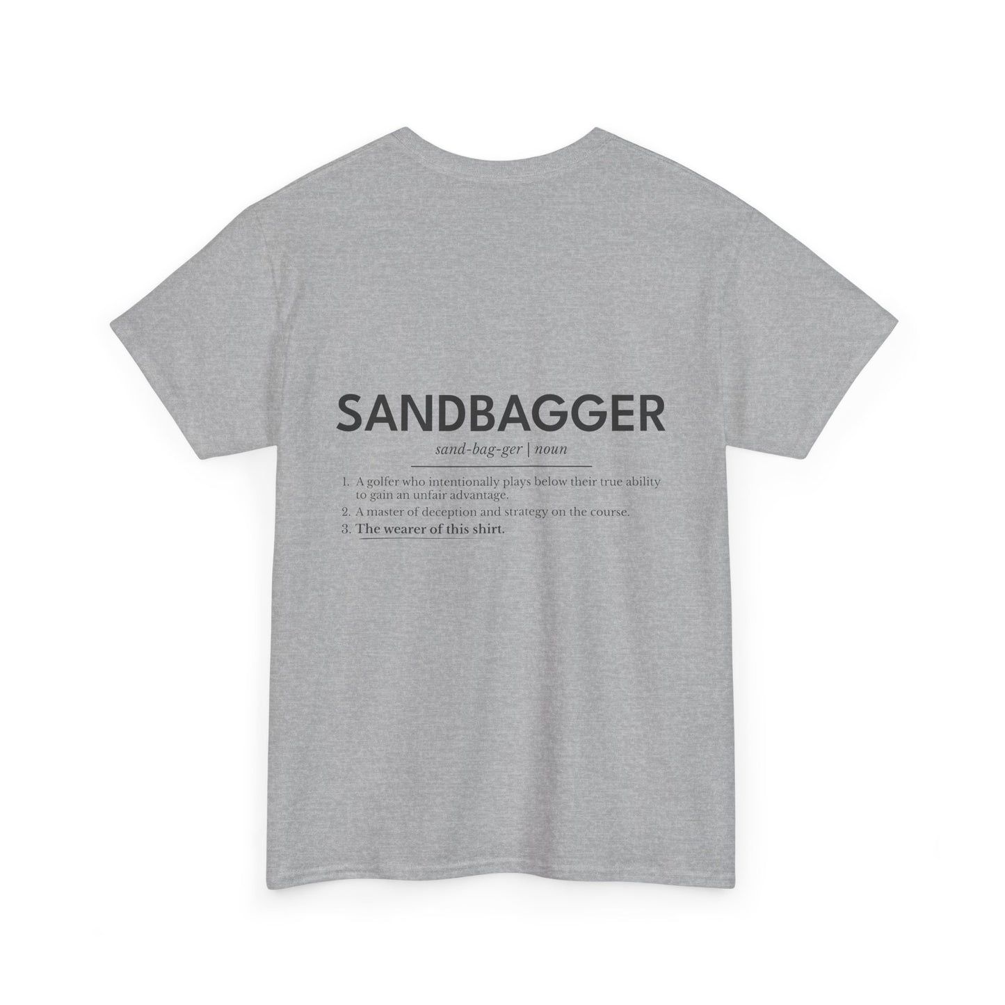 Sandbagger Definition Tee — Minimal Pocket Graphic & Back Text Shirt
