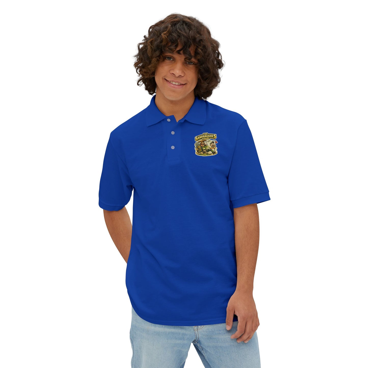 Men's Piqué Polo — 'I Just Don't Care' Casual Attitude Polo