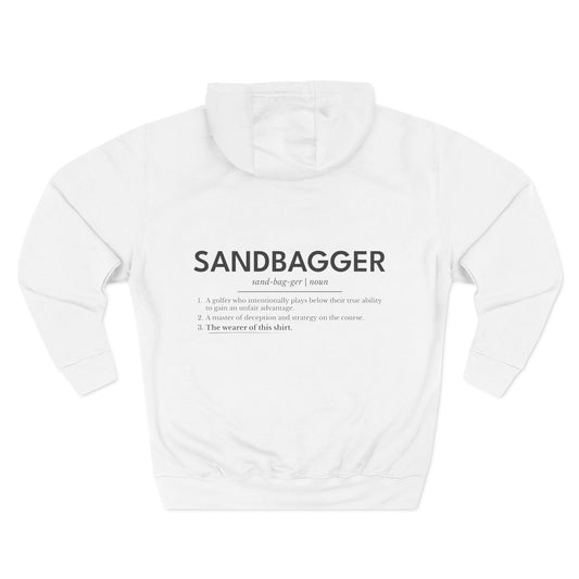 Sandbagger Fleece Hoodie — 'I Don’t Care' Three-Panel Pullover