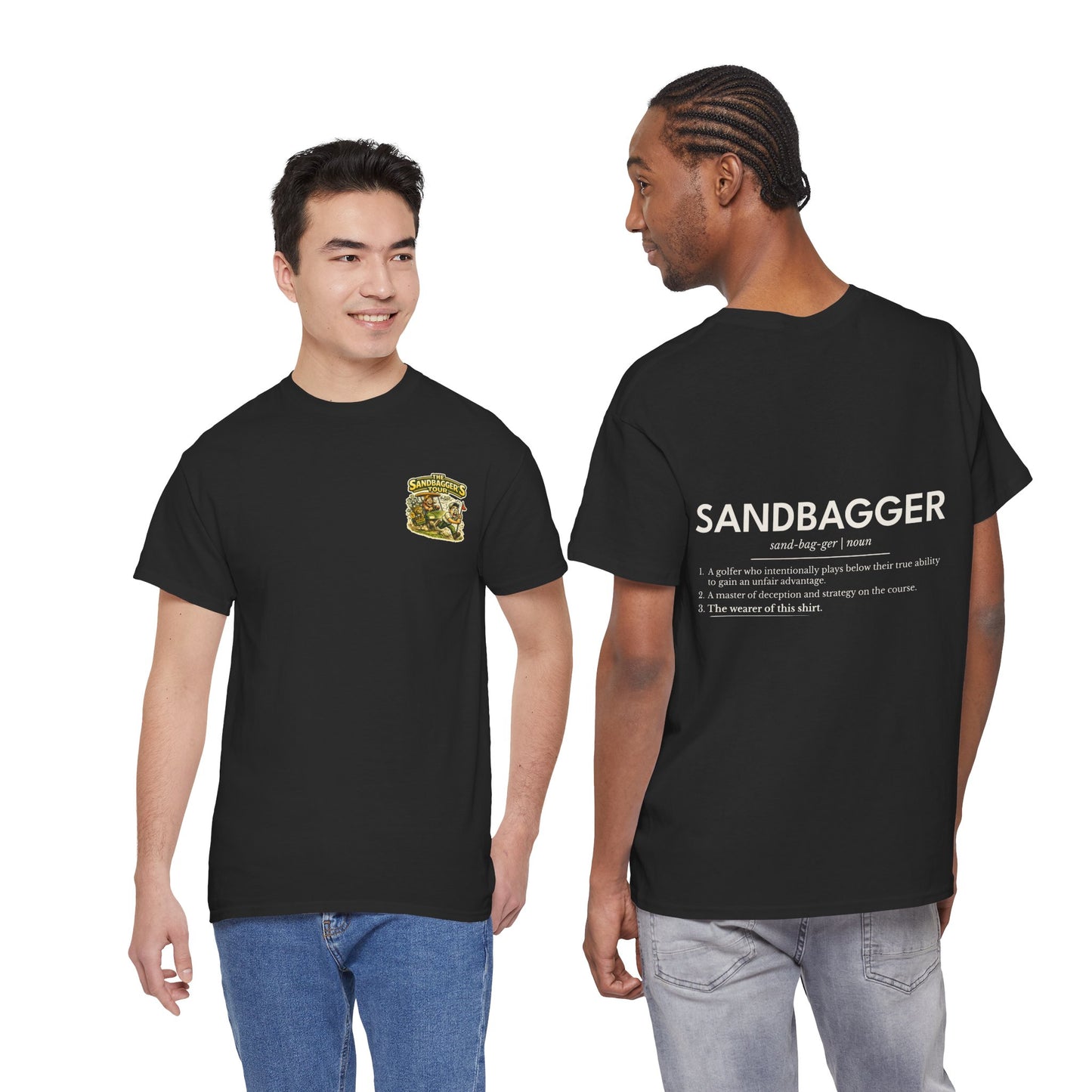 Sandbagger Definition Tee — Minimal Pocket Graphic & Back Text Shirt