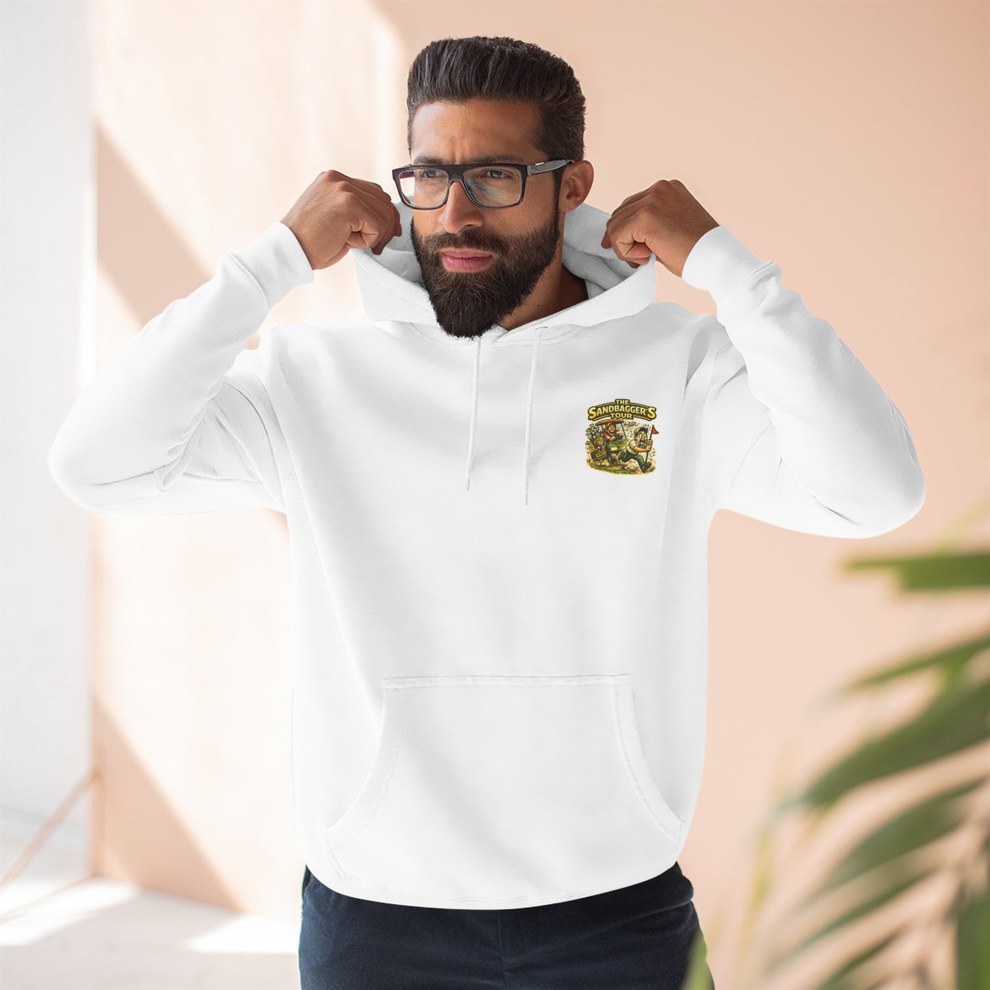 Sandbagger Fleece Hoodie — 'I Don’t Care' Three-Panel Pullover