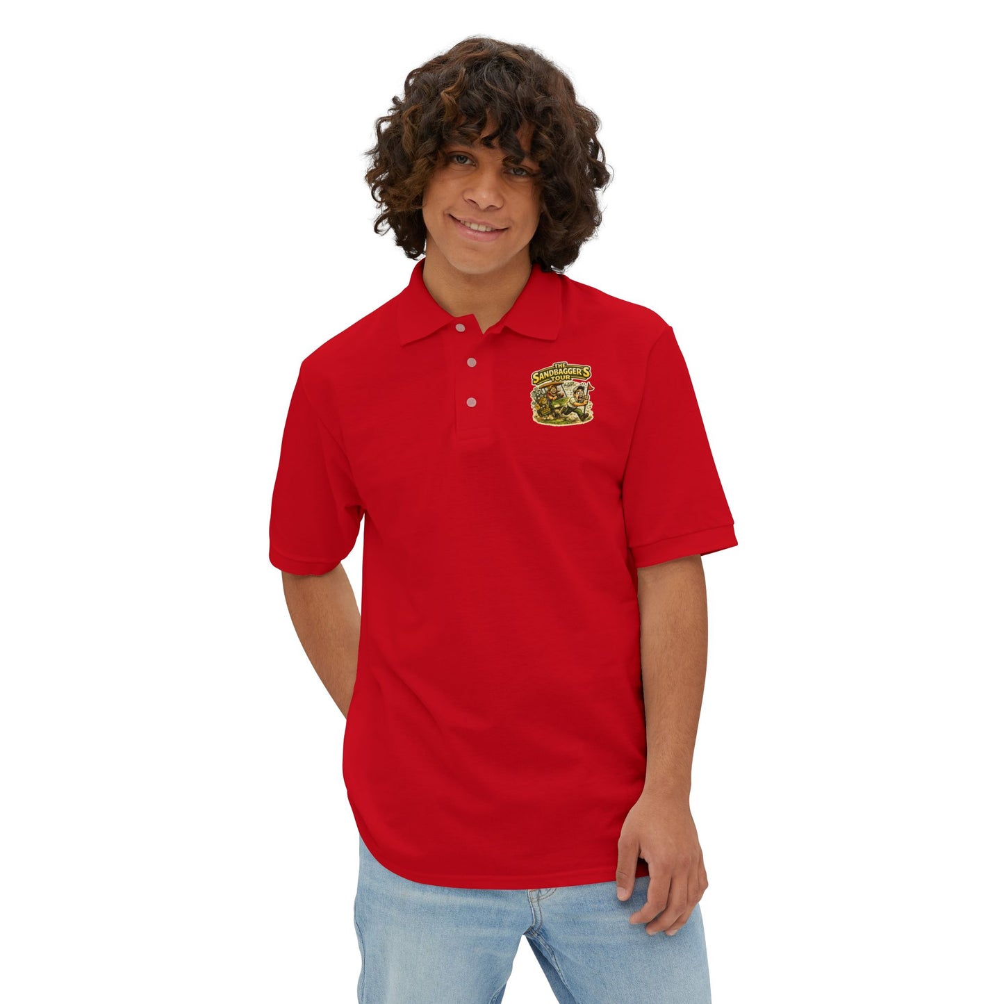Men's Piqué Polo — 'I Just Don't Care' Casual Attitude Polo