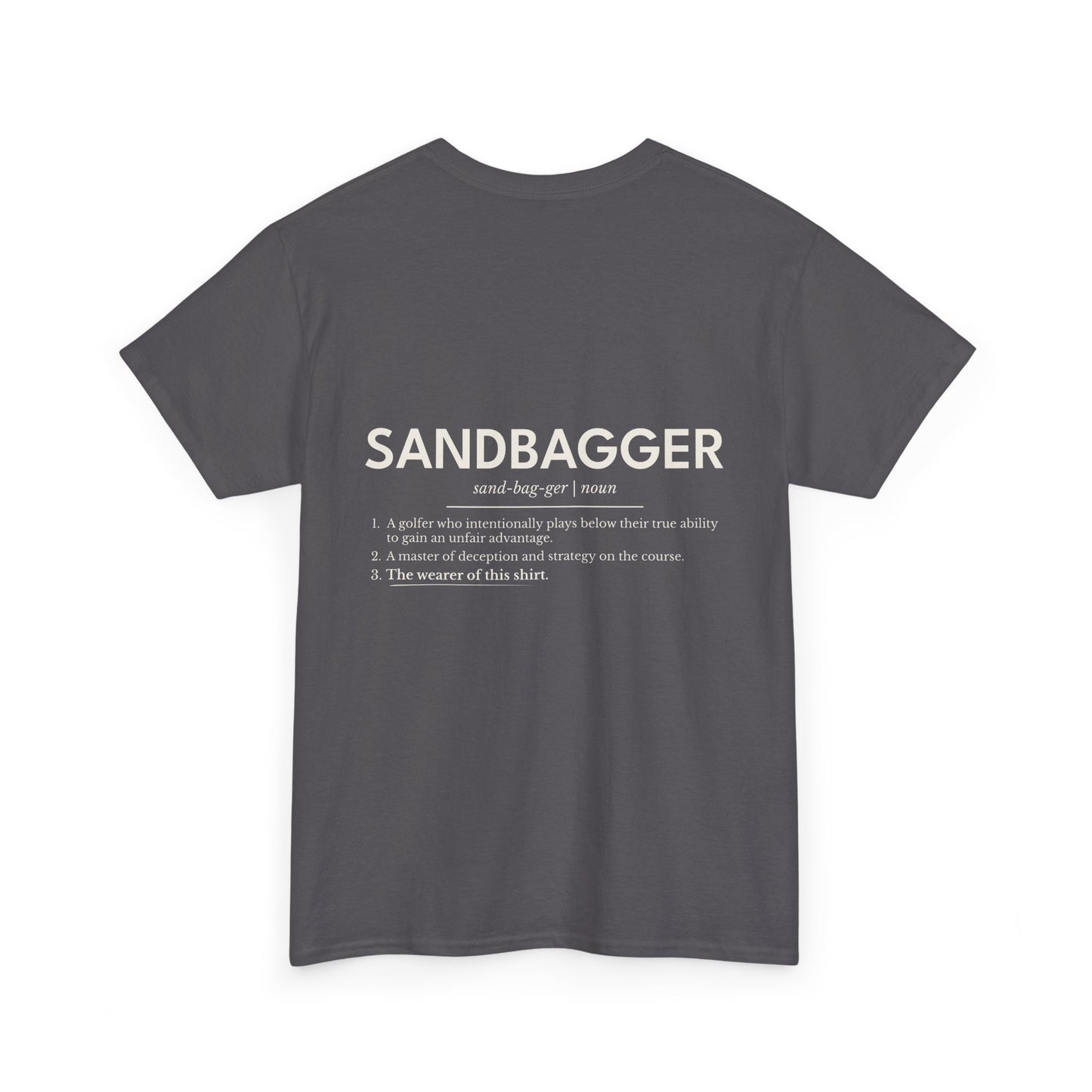 Sandbagger Definition Tee — Minimal Pocket Graphic & Back Text Shirt